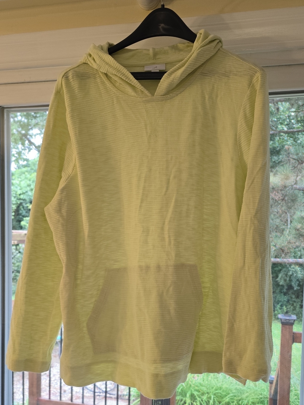 Women's J.Jill Waffle Top Hooded Sweatshirt Size XL